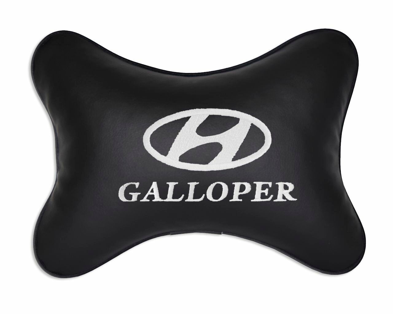 Подушка автомобильная на подголовник черная экокожа HYUNDAI Galloper