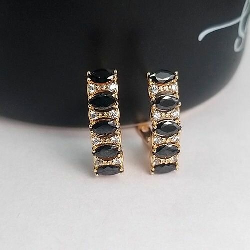 Серьги XUPING JEWELRY, изумруд синтетический, фианит, искусственный камень