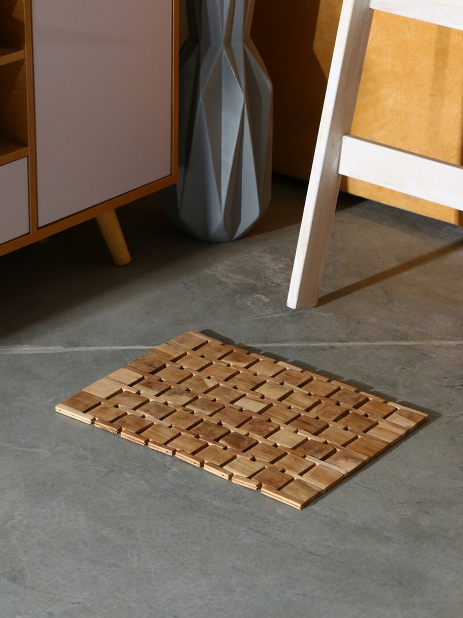 Коврик Сима-ленд из тикового дерева 40 x 30 x 0.7 см бежевый