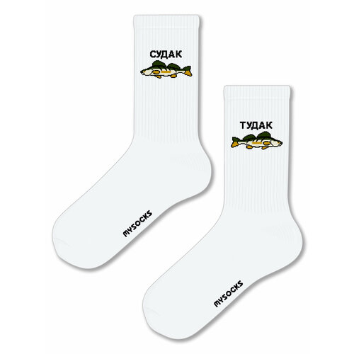 фото Носки mysocks смешные носки / прикольные носки / мемы, размер 36-43, белый