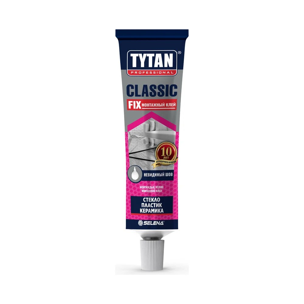 Tytan PROFESSIONAL CLASSIC FIX клей монтажный каучуковый шоу бокс прозрачный 100мл 72955 246439