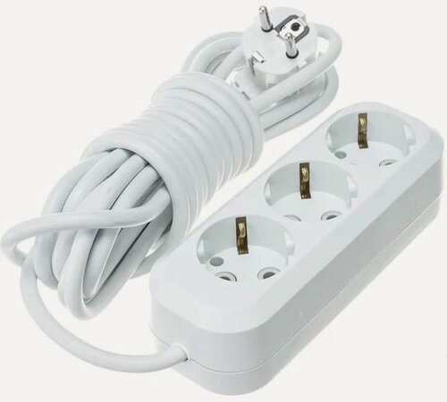 Изображение товара Удлинитель Makel MGP134, 3 гнезда, 5 метров, с землей, белый