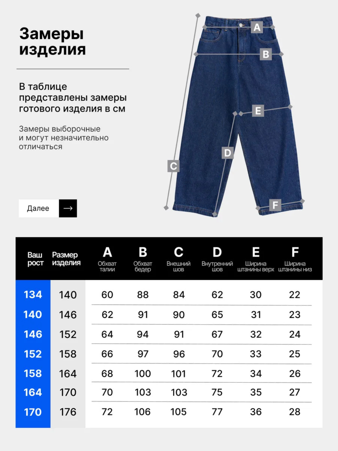 Джинсы  1, размер 158, синий — фото 1