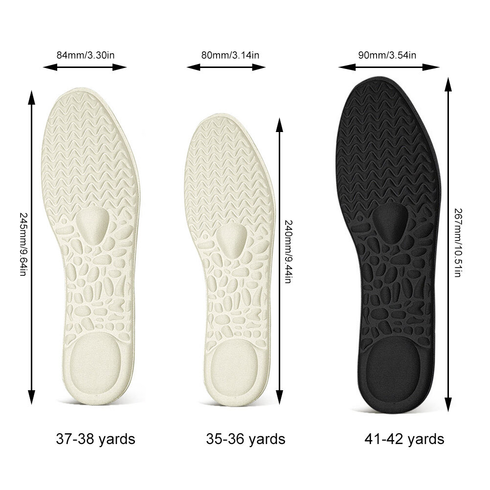2 Пары Спортивных Стелек для Мужчин и Женщин с Высокой Эластичностью и Шокопоглощением для Бега и Ходьбы
