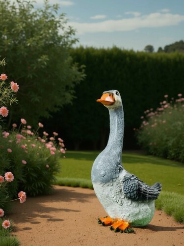 Изображение товара Садовая фигура из полистоуна «Гусь с длинной шеей», 46×27×16 см