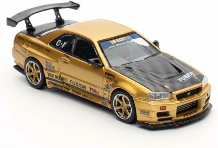 INNO64 Nissan Skyline GT-R R34 Top Secret Gold - коллекционная