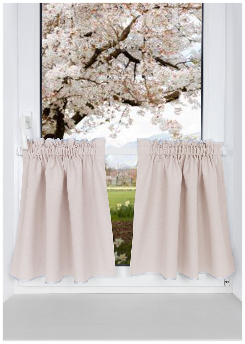 фото Комплект Шторы-кафе "Helena" 65х60 см, 2 шт, цвет Экрю, арт. 45016615