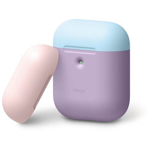 Чехол Elago A2 Duo, lavender/pastel blue/lovely pink комплект uniq чехол с карабином vencer silicone case ремешок для airpods pro 2 цвет зеленый airpodspro2 vengrn