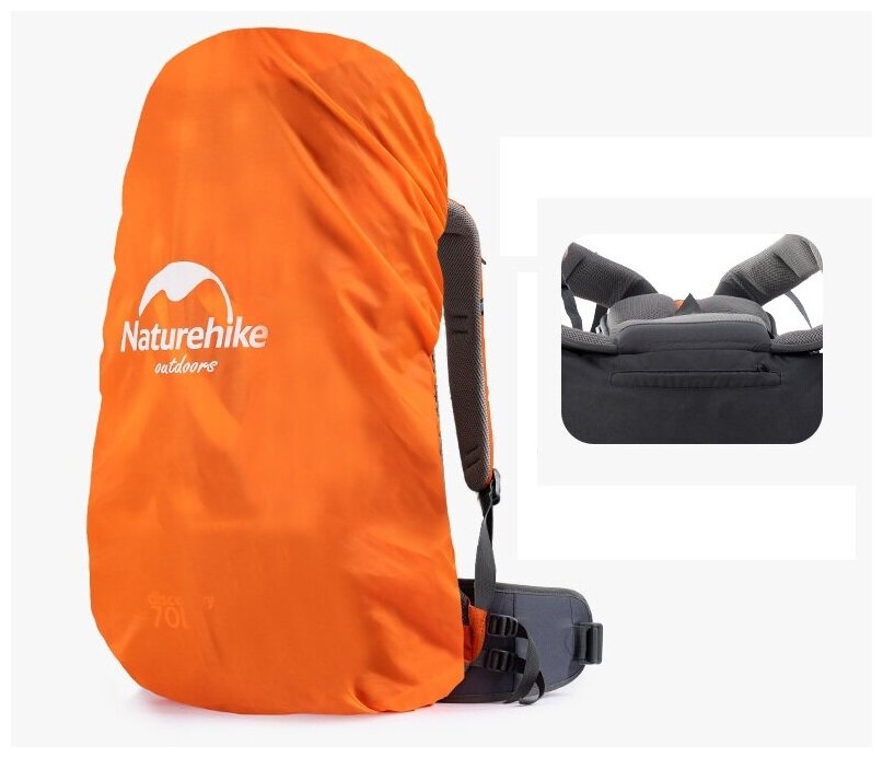 Рюкзак Naturehike Professional Big Capacity 70L Climbing Bag Оранжевый