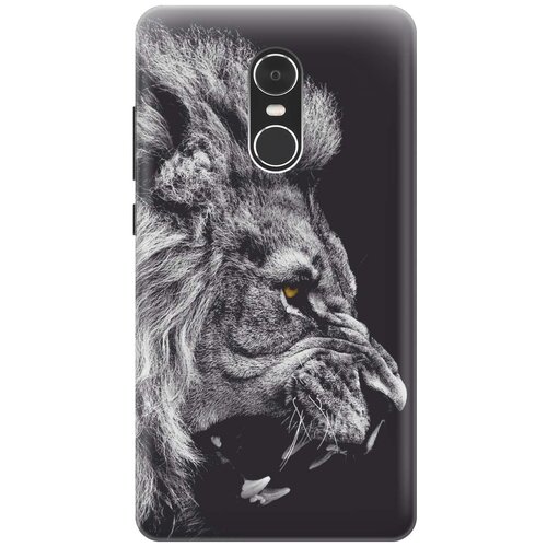 фото Cиликоновый чехол на xiaomi redmi note 4 / сяоми редми ноут 4 с принтом "морда льва" gosso