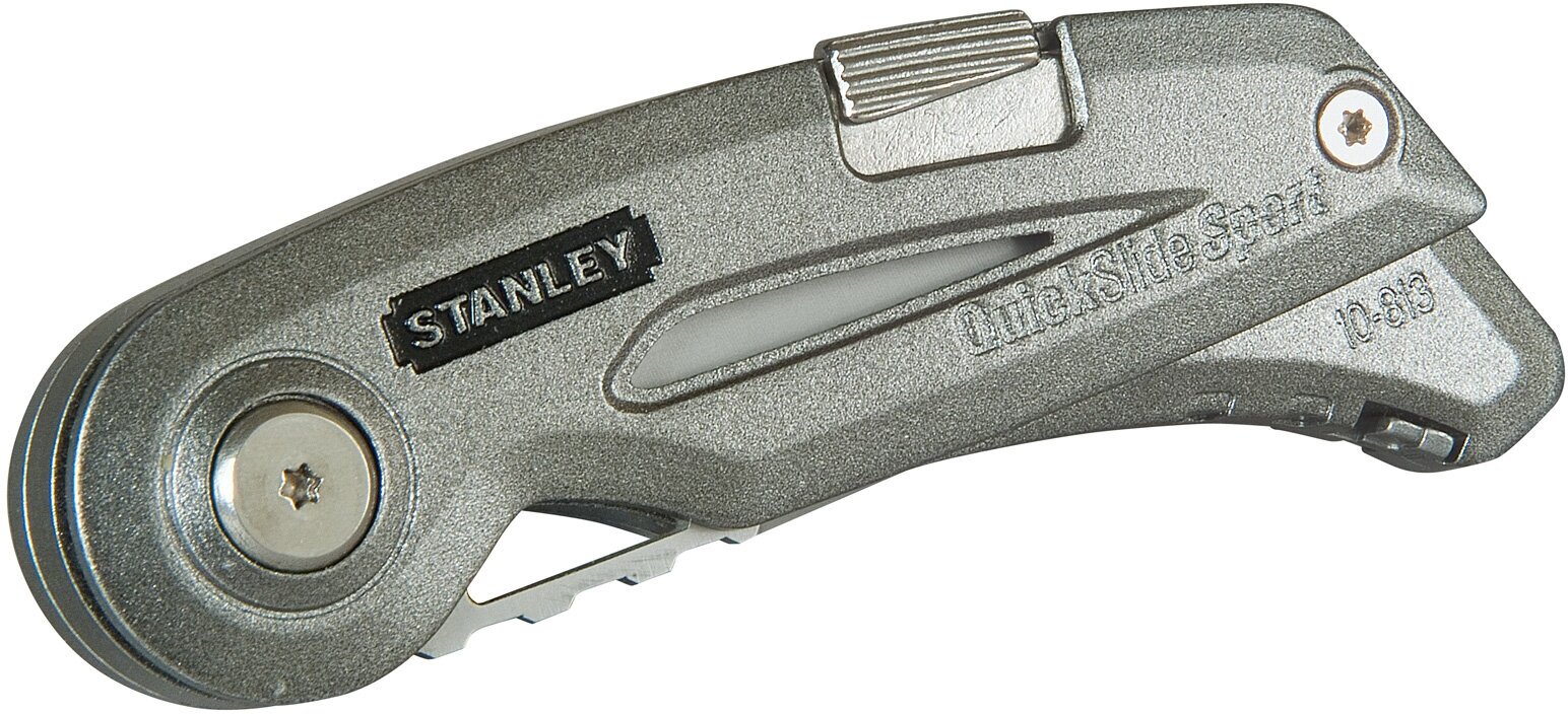 Нож Stanley 0-10-813 QuickSlide Sport Utility Knife, с 2-мя лезвиями зубчатое лезвие 75мм и трапеция 120мм