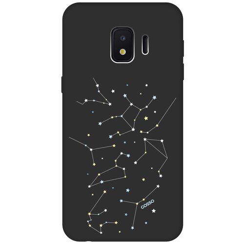 фото Ультратонкая защитная накладка soft touch для samsung galaxy j2 core с принтом "constellations" черная gosso