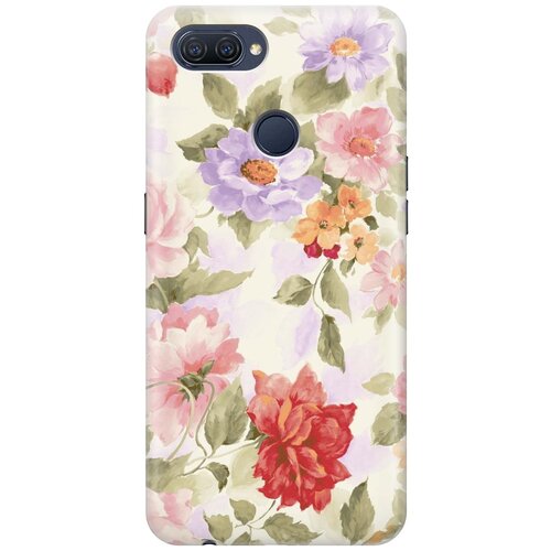 фото Cиликоновый чехол на oppo a12 / a7 / a5s / оппо а12 / а7 / а5с с принтом "нежные цветы" gosso