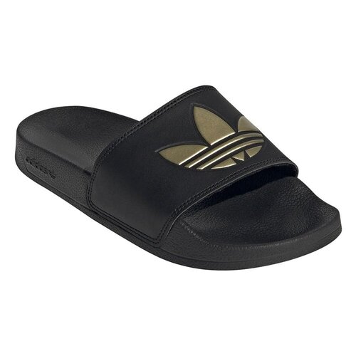 Шлепанцы adidas Originals Adilette lite, размер 4 UK, черный, золотой шлепанцы adidas originals искусственная кожа размер 8 uk черный