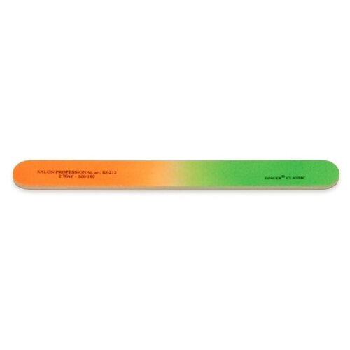ZINGER Пилка наждачная для ногтей EJ-212, 120/180 грит, оранжевый/зеленый
