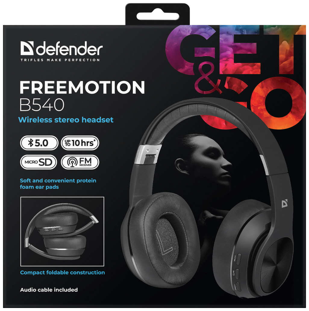 Беспроводные наушники Defender FreeMotion B540, черный - фото №8