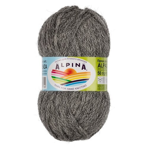 фото Набор пряжи alpina "alpaca trenza", 4*50 г, 150 м+/-8 м, №14 черный-серый
