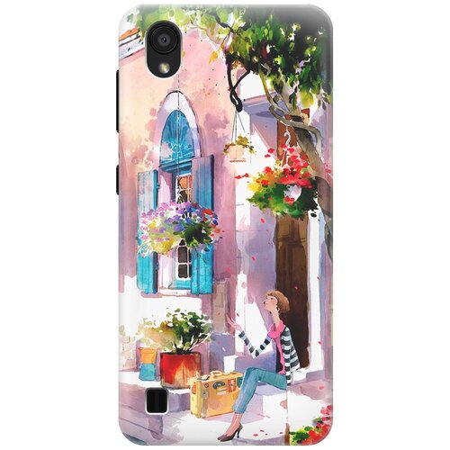 фото Re:pa накладка transparent для zte blade a5 (2019) с принтом "девочка на цветущей улочке"