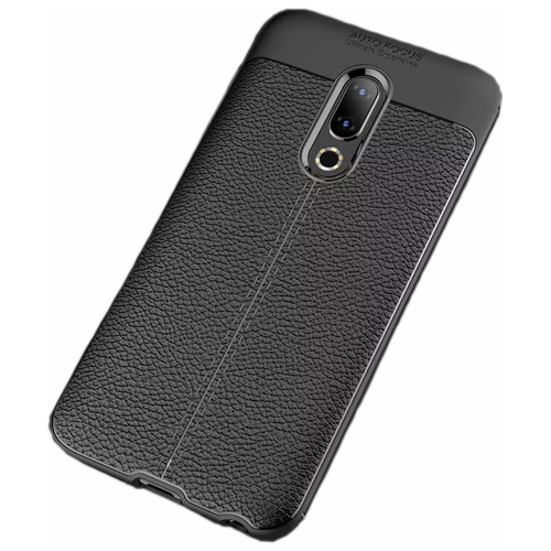 фото Чехол mypads для meizu 16x / meizu 16 из качественного износостойкого силикона с декоративным дизайном под кожу с тиснением черный