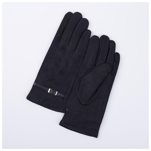 фото Перчатки жен безразмер, 24*2*8, замша, полоса/пряжка, с утепл, черный 5161949 сима-ленд