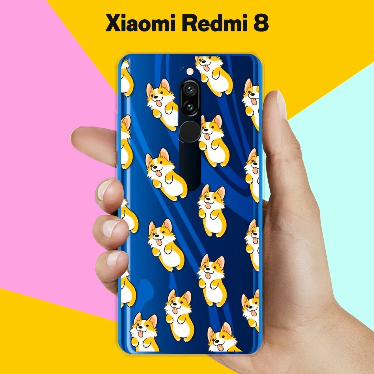 Силиконовый чехол на Xiaomi Redmi 8 Узор из корги / для Сяоми Редми 8