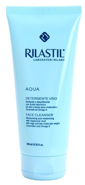 Rilastil очищающее увлажняющее средство для лица Aqua, 200 мл