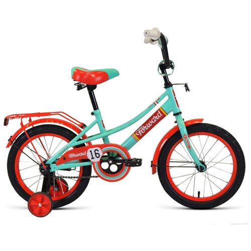 фото Детский велосипед forward azure 16 (2021) зеленый/красный (требует финальной сборки)