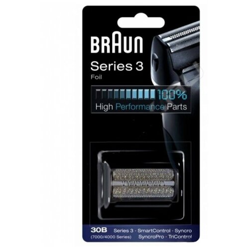 Сетка Braun 30B Foil (Series 3), Series 3, черный сетка и режующий блок braun series 3 30b combo pack