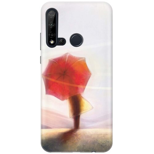 фото Re:paчехол - накладка artcolor для huawei nova 5i / p20 lite (2019) с принтом "красный зонтик"