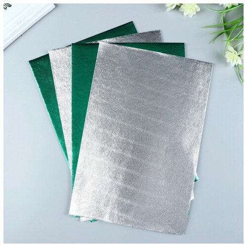 Фетр металлизированный 14 мм 20х30 см набор 4 листа цв ассорти 3 568₽