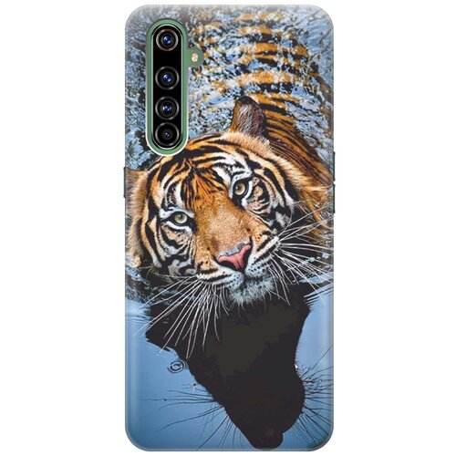 фото Re:pa чехол - накладка artcolor для realme x50 pro с принтом "тигр купается"