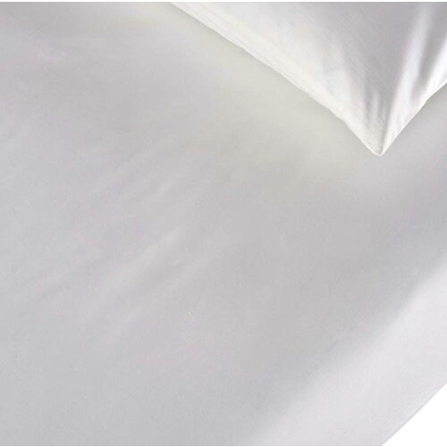 Простыня TAC 15 спальная 180х260 семейный белая однотонная хлопок перкаль Турция 3990₽