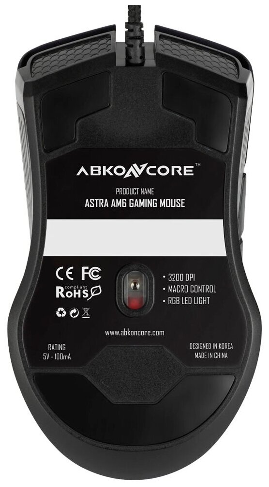 Мышь игровая Abkoncore ASTRA AM6, черная