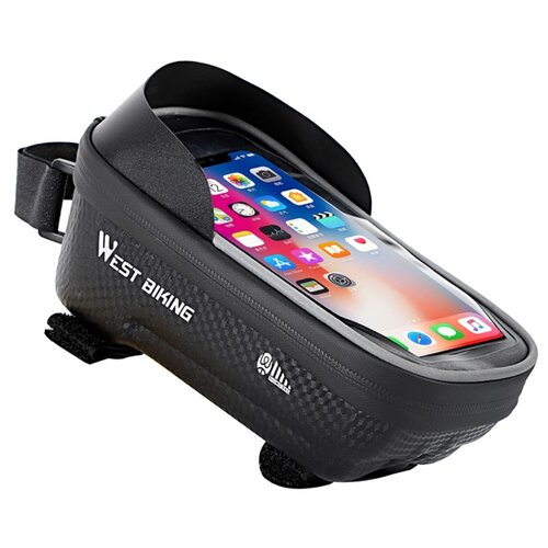 фото Велосипедная водонепроницаемая сумка для телефона west biking с креплением на раму, с доступом к сенсорному экрану до 6,5 дюймов, черная grand price