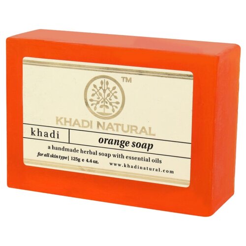 Khadi Natural Мыло кусковое Orange soap, 125 г khadi natural мыло кусковое herbal avocado soap 125 г