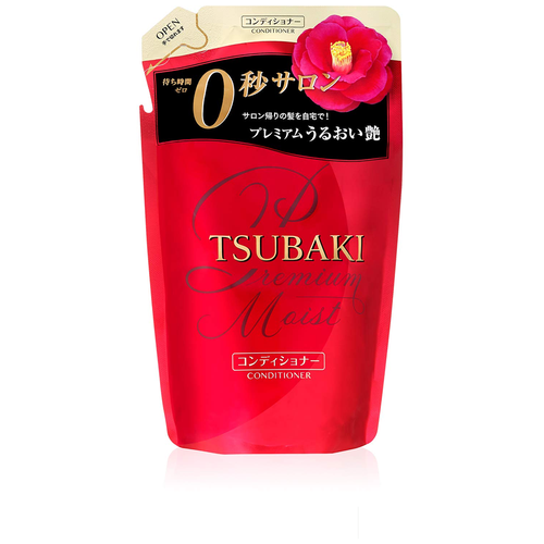 Shiseido tsubaki premium moist увлажняющий кондиционер для волос с маслом камелии, мягкая упаковка, 330 мл