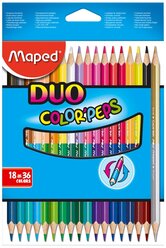 Maped Цветные карандаши двусторонние Color Peps Duo 36 цветов 18 штук (829601)