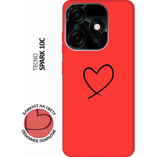 Матовый чехол Heart для Tecno Spark 10C / Техно Спарк 10С с 3D эффектом красный матовый чехол cheers для tecno spark 10c техно спарк 10с с 3d эффектом красный