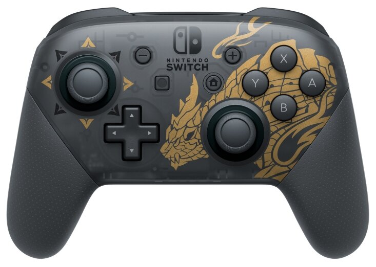 Геймпад Nintendo Switch Pro Controller Monster Hunter Rise, черный/золотой