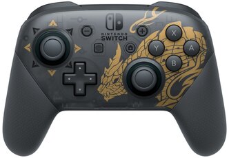 Геймпад Nintendo Switch Pro Controller Monster Hunter Rise, черный/золотой