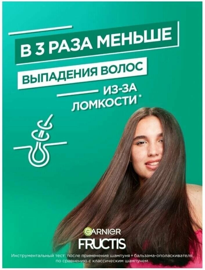 Шампунь Garnier Fructis Рост во всю cилу, для ослабленных волос, склонных к выпадению, 250 мл - фото №5