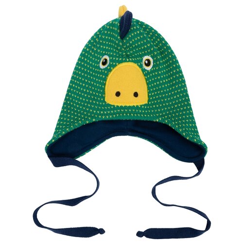 фото Aoss21hw1kk03 шапка завязками д/мал. "ларик" р. 46-48 цвет зеленый oldos