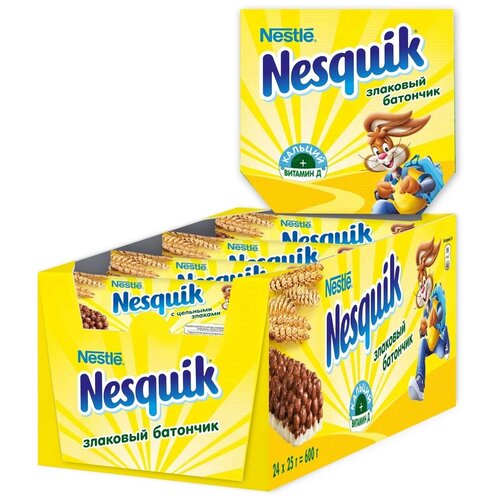 фото Злаковый батончик nesquik шоколадный 25 г 24 шт