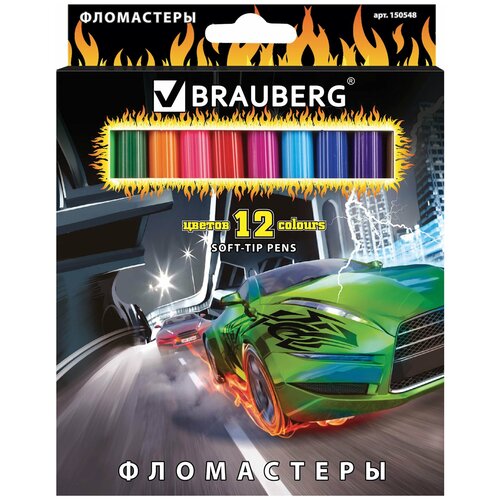 фото Brauberg набор фломастеров brauberg "instaracing" 1 мм 12 шт