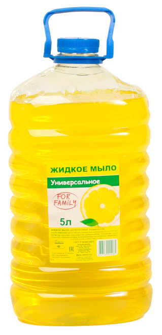 Северная жемчужина Жидкое мыло For family Универсальное без аромата, 5 л, 5.2 кг