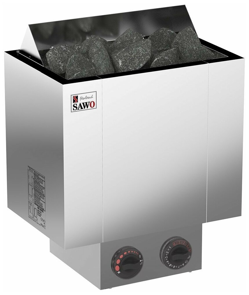 SAWO Электрическая печь Nordex настенная, с пультом, 9,0 кВт, оцинкованная сталь / нержавеющая сталь, артикул NRX-90NB-Z