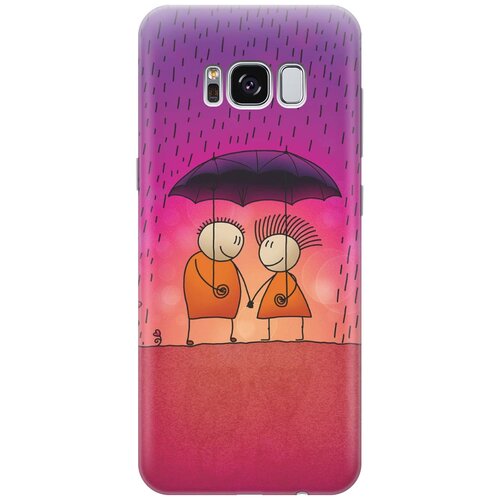 фото Re:paчехол - накладка artcolor для samsung galaxy s8 с принтом "парочка под дождем"