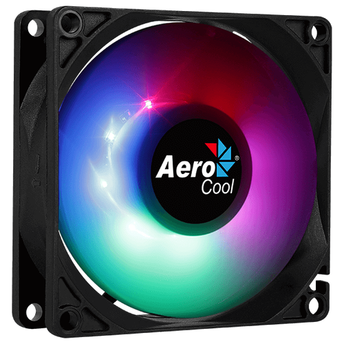 Вентилятор для корпуса AeroCool Frost 8, черный/прозрачный/RGB подсветка вентилятор для корпуса aerocool frost 8 черный прозрачный rgb подсветка