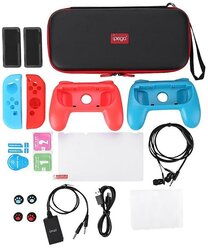 IPEGA Набор аксессуаров Super Kit 18-in-1 для консоли Nintendo Switch (PG-9182) красный/синий