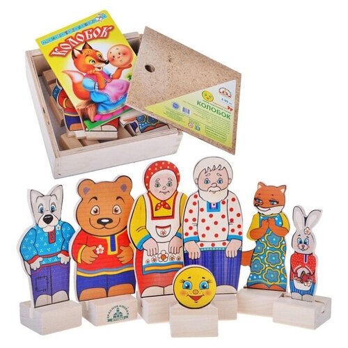 Краснокамская игрушка Кукольный театр из дерева Колобок (Н-20) набор краснокамская игрушка персонажи сказки колобок деревянный н 20